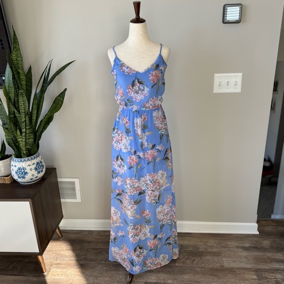 Abercrombie & Fitch Spaghetti Strap hydrangea Maxi Dress - Picture 7 of 9